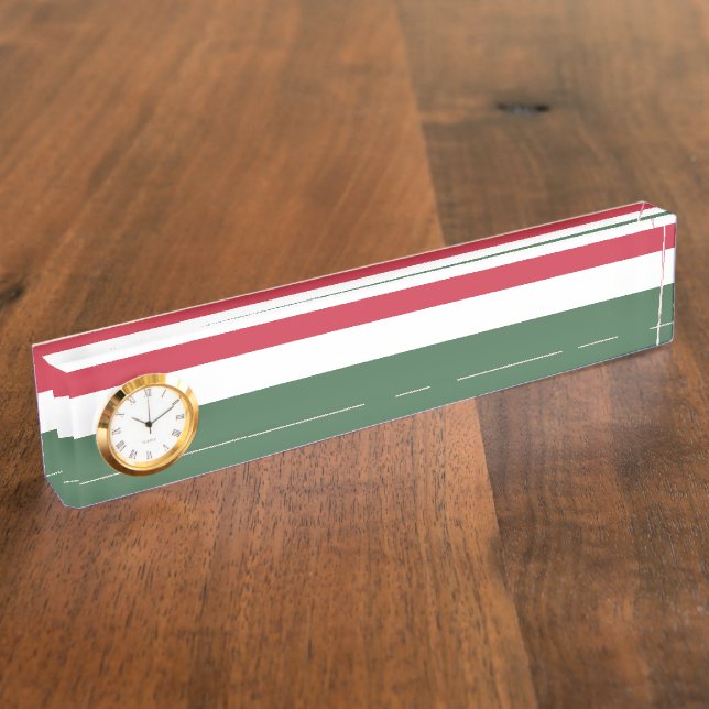 Hungary flag desk name plate (Side)