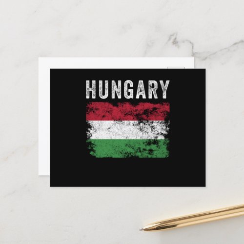Hungary Flag Distressed _ Hungarian Flag Postcard