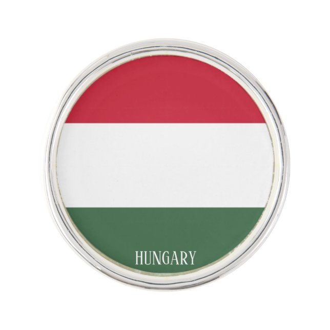 Hungary Flag Elegant Patriotic Lapel Pin (Front)