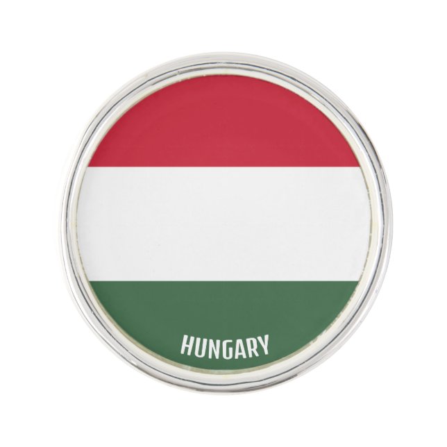 Hungary Flag Elegant Patriotic Lapel Pin (Front)