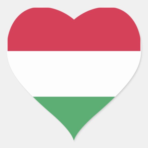 Hungary Flag Emblem Heart Sticker