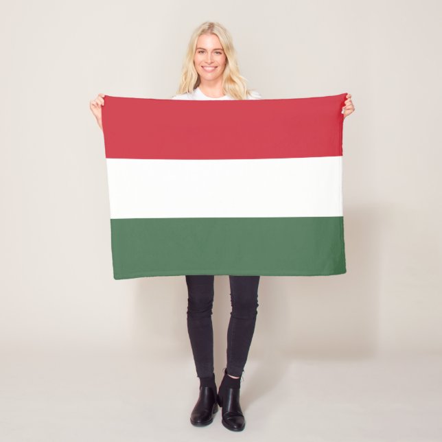 Hungary Flag Fleece Blanket (In Situ)