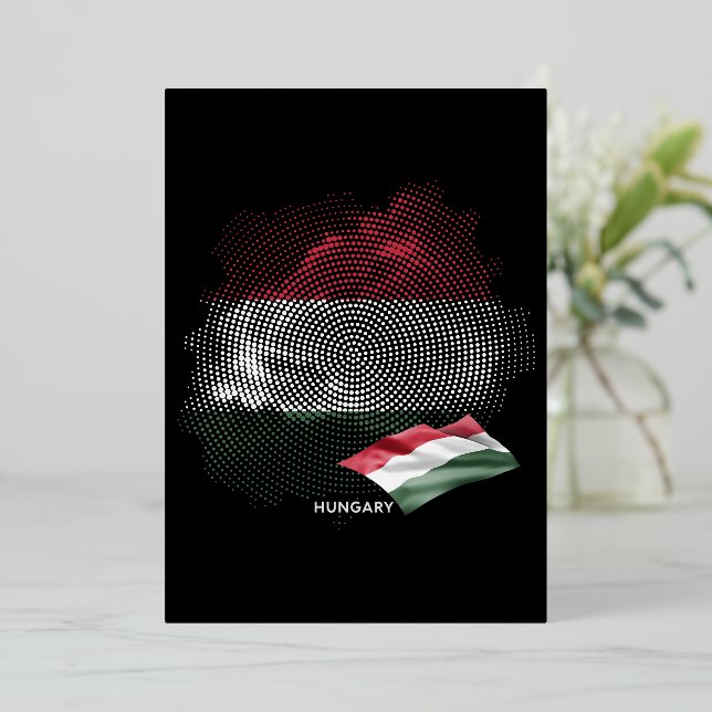 Hungary flag foil invitation (Standing Front)