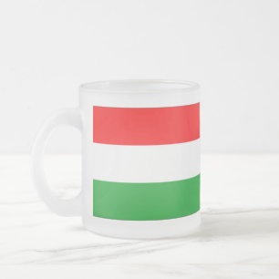 Hungary Flag Frosted Glass Coffee Mug