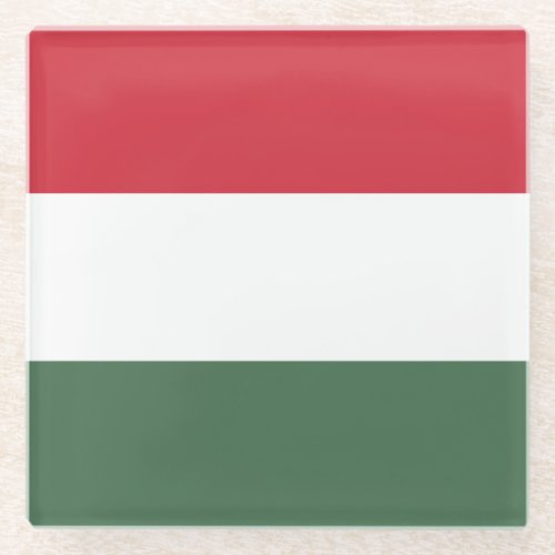 Hungary Flag Glass Coaster