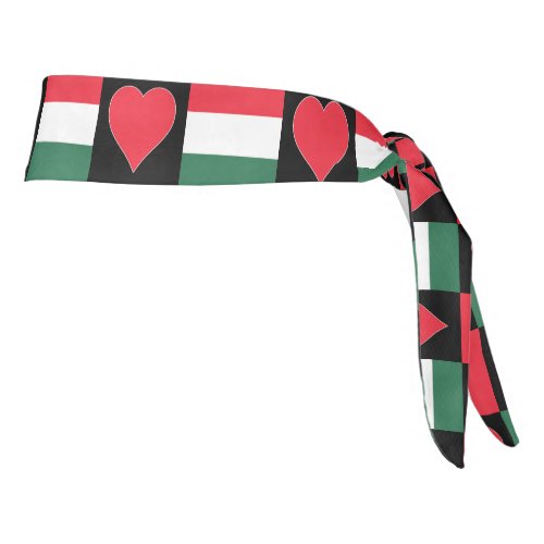 Hungary Flag Heart Love Pattern Hungarian Pride Tie Headband