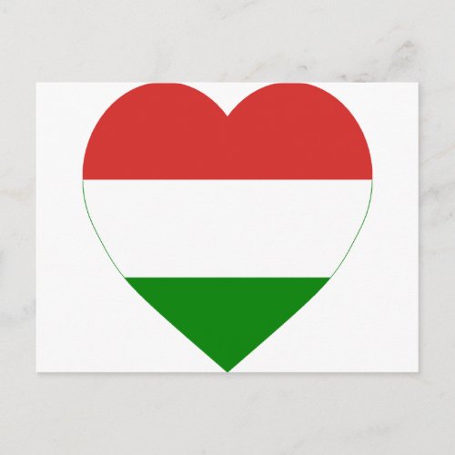 Hungary Flag Heart Postcard
