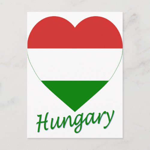 Hungary Flag Heart Postcard