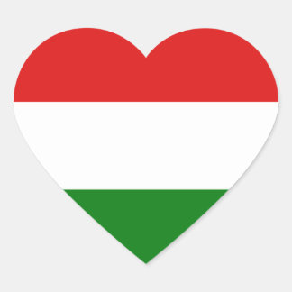 Hungary Flag Heart Sticker