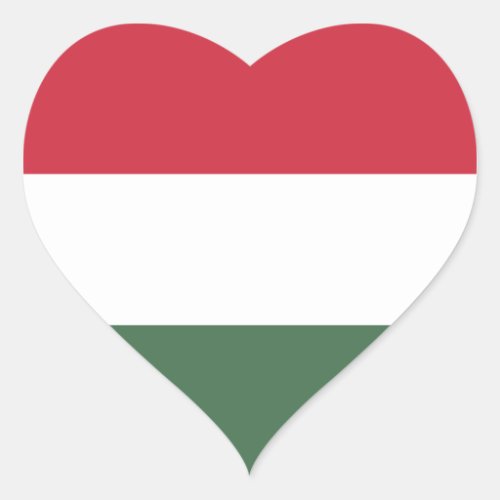 Hungary Flag Heart Sticker