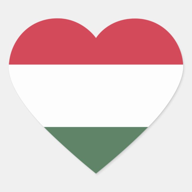 Hungary Flag Heart Sticker (Front)