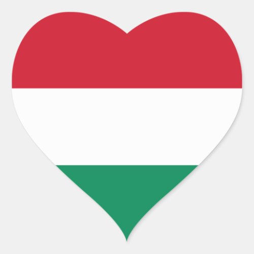 Hungary Flag HU Heart Sticker