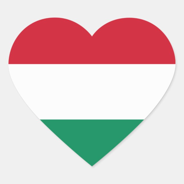 Hungary Flag HU Heart Sticker (Front)
