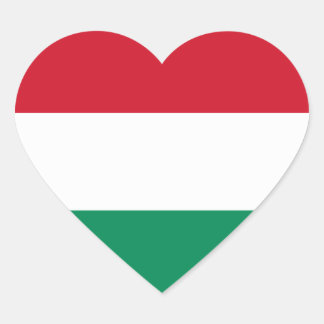Hungary Flag HU Heart Sticker