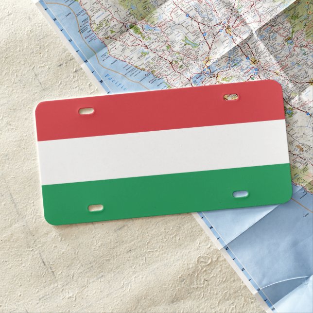 Hungary Flag License Plate (In Situ)