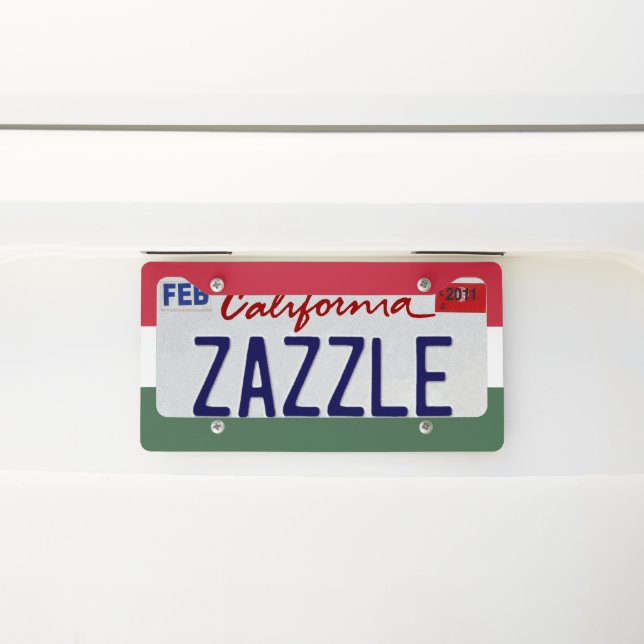 Hungary flag license plate frame (On Car)