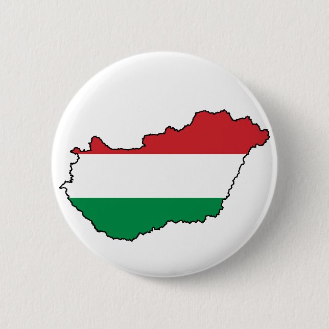 Hungary Flag Map HU Button (Front)