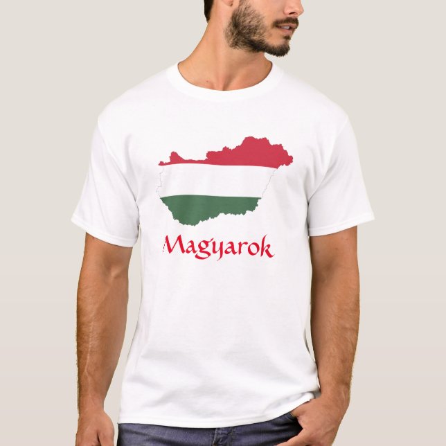 Hungary Flag Map Magyarok T-Shirt (Front)