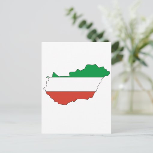 Hungary flag map postcard | Zazzle