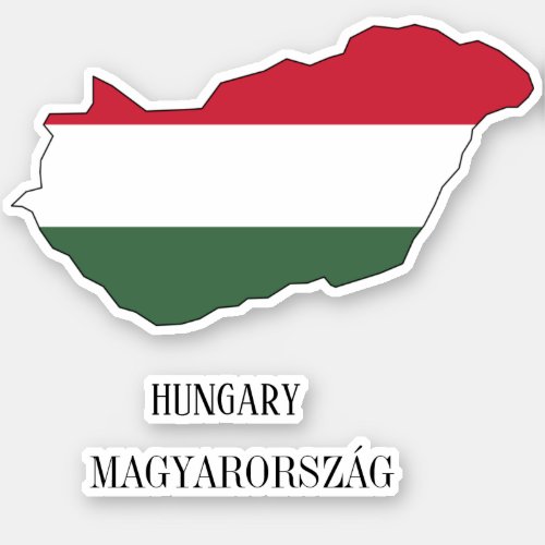 Hungary Flag Map Sticker