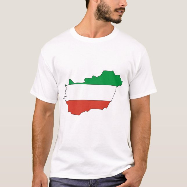 Hungary flag map T-Shirt (Front)