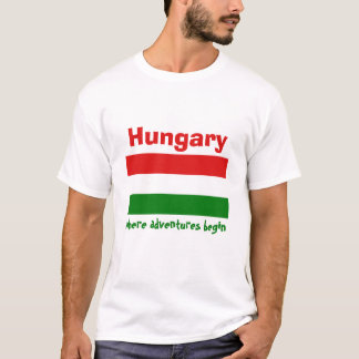Hungary Flag + Map + Text T-Shirt