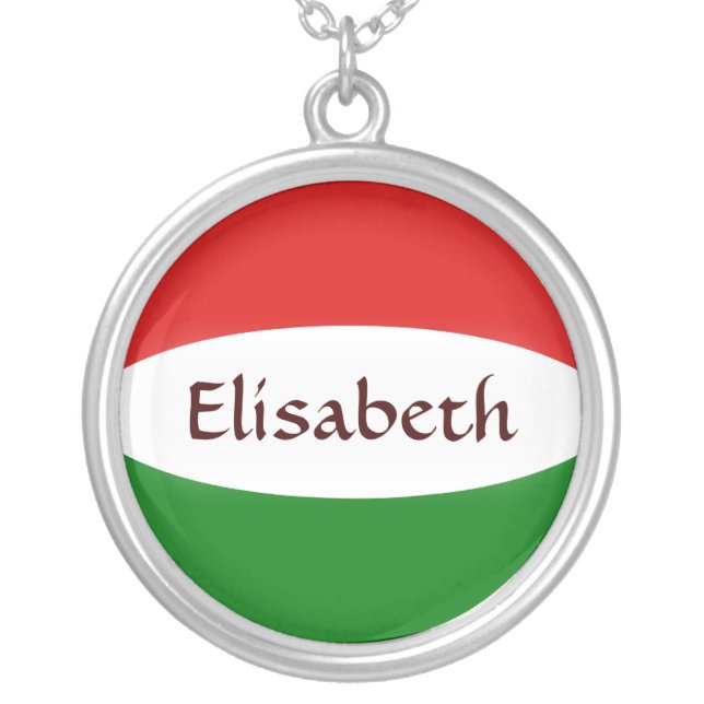 Hungary Flag + Name Necklace (Front)