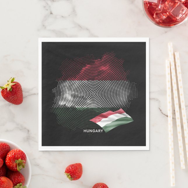 Hungary flag napkins (Insitu)