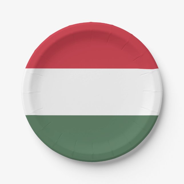 Hungary Flag Paper Plates (Front)