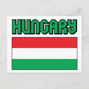 Hungary flag postcard