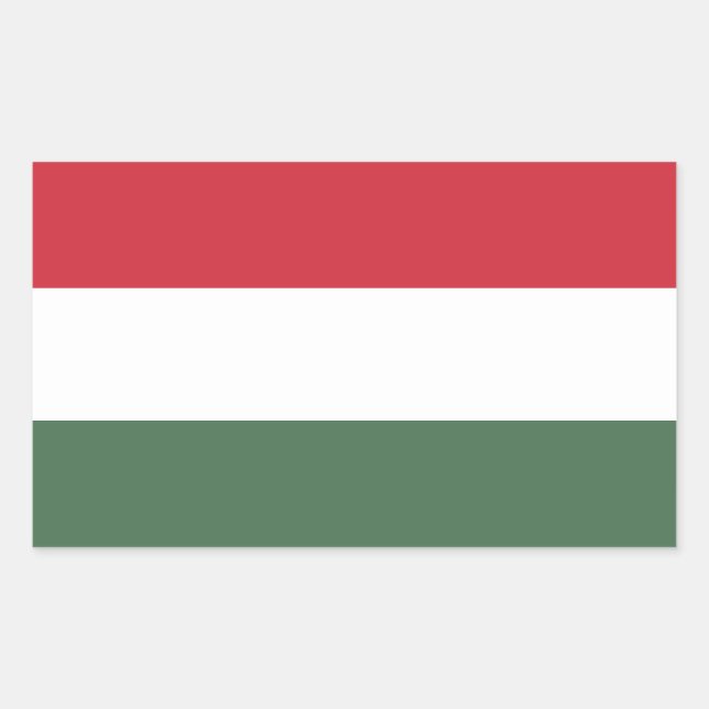 Hungary Flag Rectangular Sticker (Front)