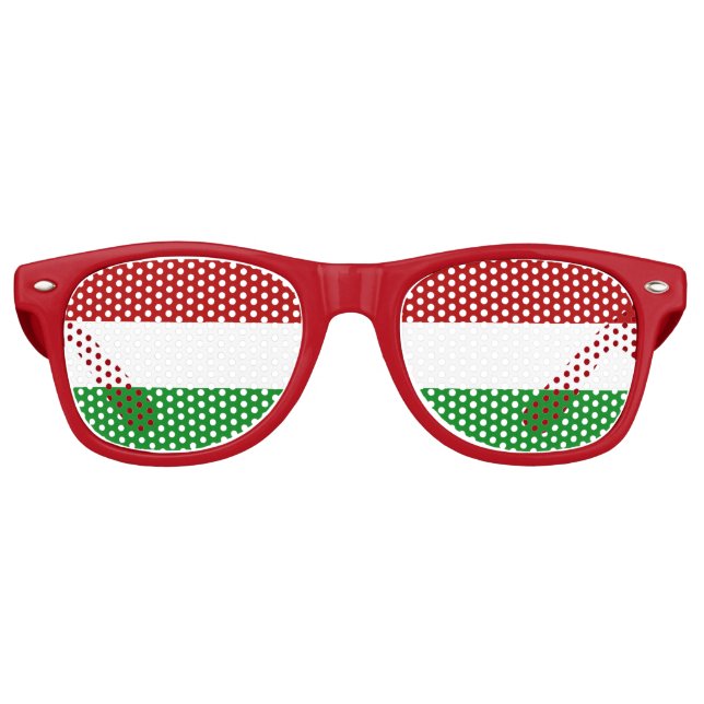 Hungary Flag Retro Sunglasses (Front)