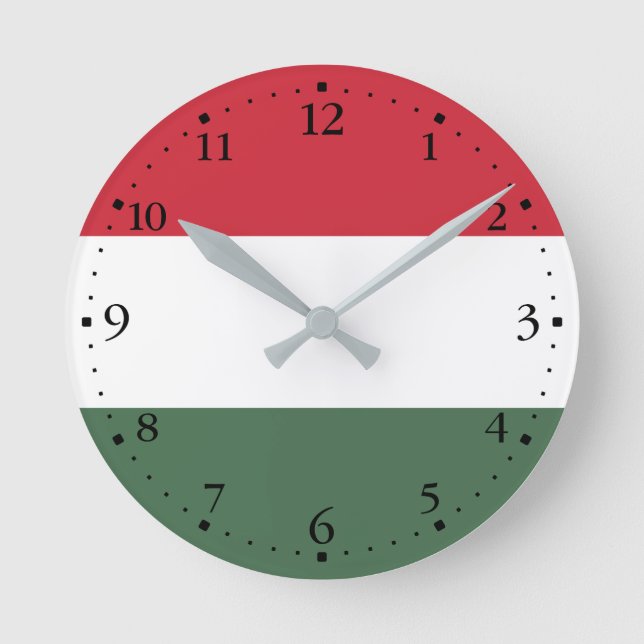Hungary Flag Round Clock (Front)