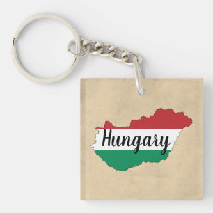 Hungary Flag Silhouette Keychain