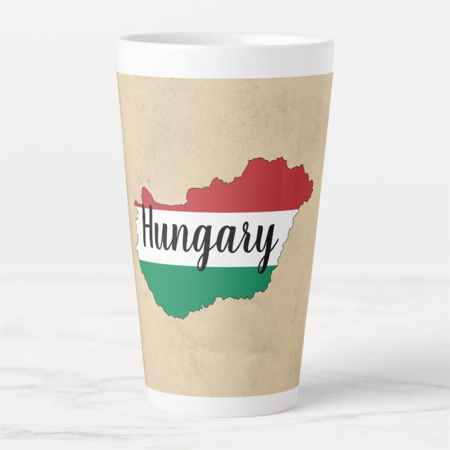 Hungary Flag Silhouette  Latte Mug (Front)