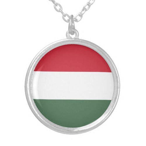Hungary Flag Silver Plated Necklace