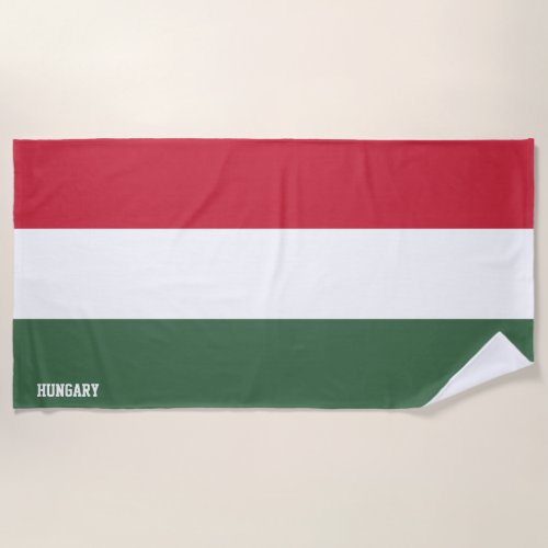 Hungary Flag Splendid Patriotic Beach Towel