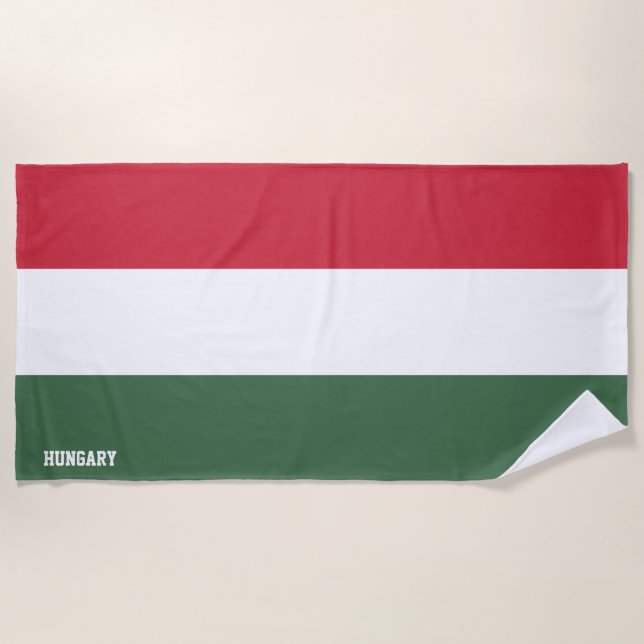 Hungary Flag Splendid Patriotic Beach Towel (Front)