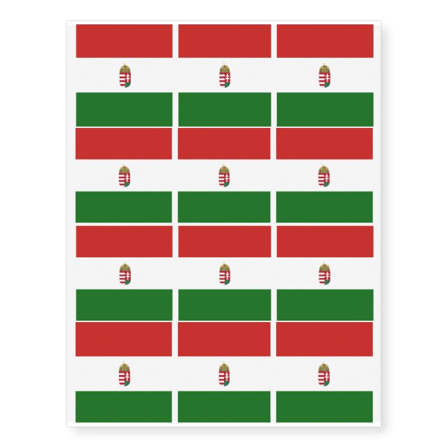 Hungary flag  temporary tattoos (Front)