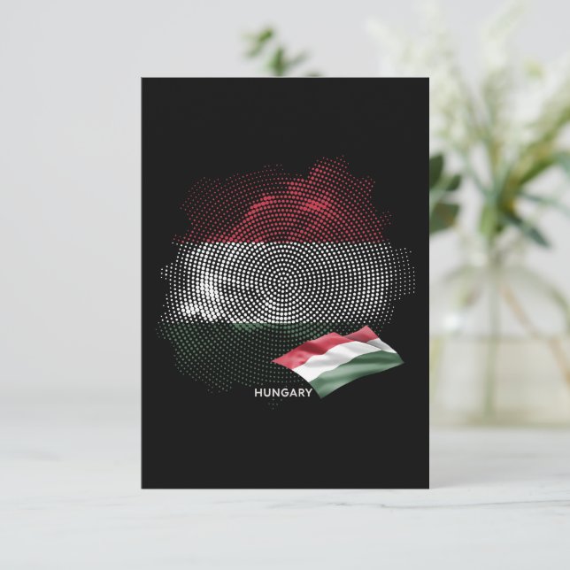 Hungary flag thank you card (Standing Front)
