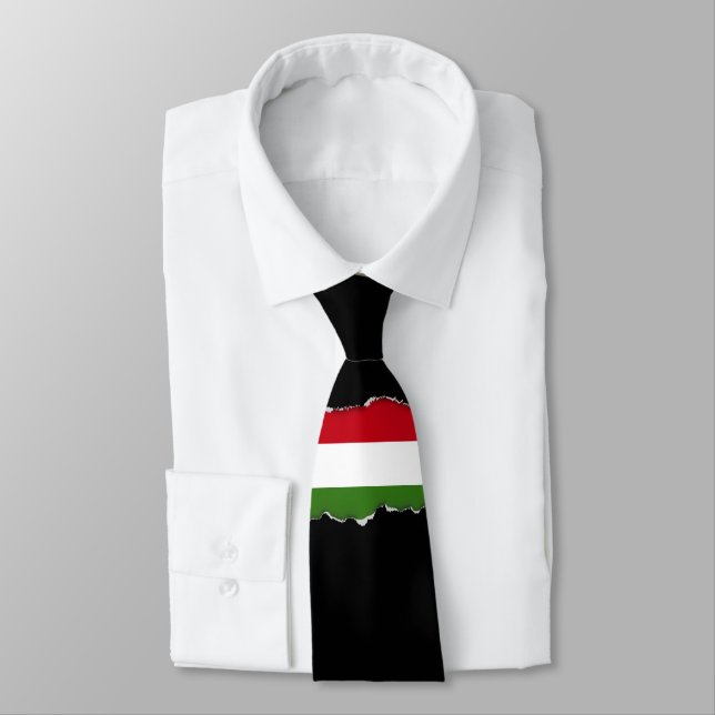 Hungary Flag Tie (Tied)