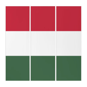 Hungary flag triptych
