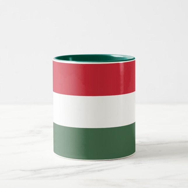 Hungary Flag Two-Tone Coffee Mug (Center)