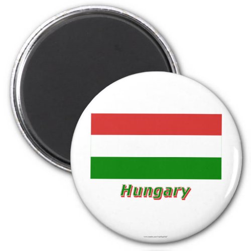 Hungary Flag with Name Magnet