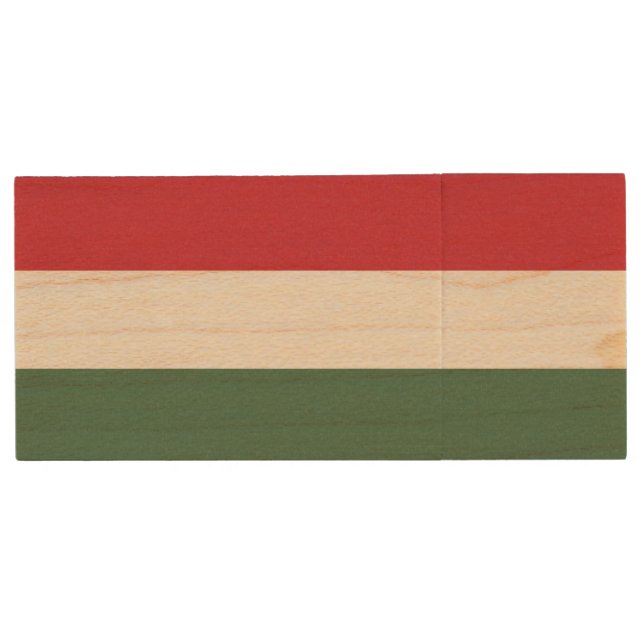 Hungary Flag Wood Flash Drive (Front)