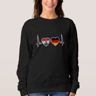 Hungary Germany Vintage Heartbeat Flag Hungarian Sweatshirt