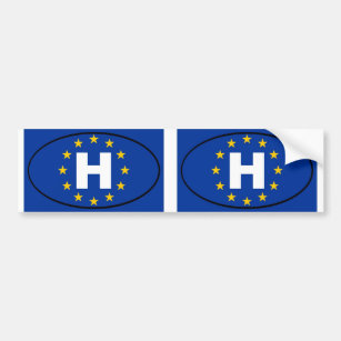 Hungary - H - European Union oval Bumper Sticker