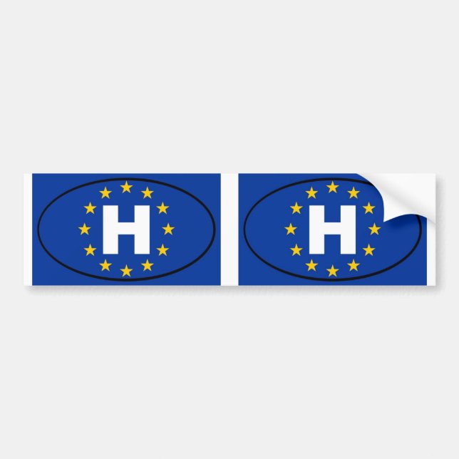 Hungary - H - European Union oval Bumper Sticker (Front)