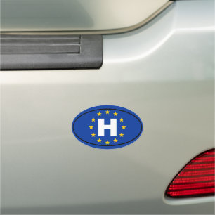 Hungary - H - European Union Oval Car Magnet