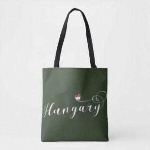 Hungary Heart Customizable Bag, Hungarian Tote Bag